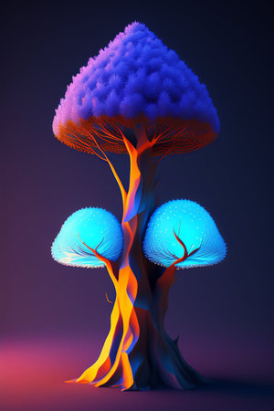 Fantasy forest tree, 3d rendering, 3d illustration.の写真素材