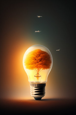 Light bulb with smoke coming out of it. 3D rendering.