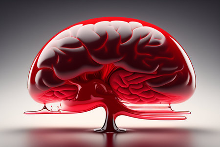 Human brain on gray background. 3d rendering. Computer digital drawing.の写真素材