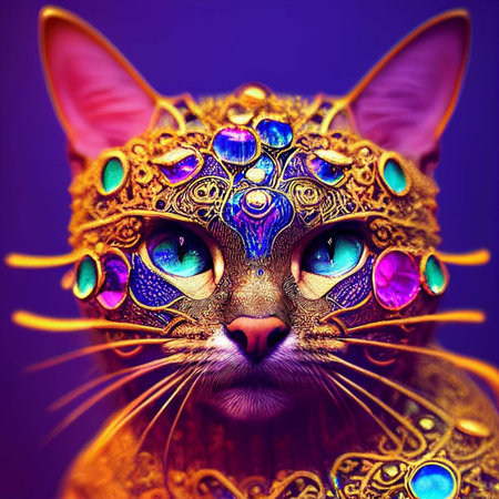 Beautiful cat with colorful eyes. Portrait of a cat.の素材