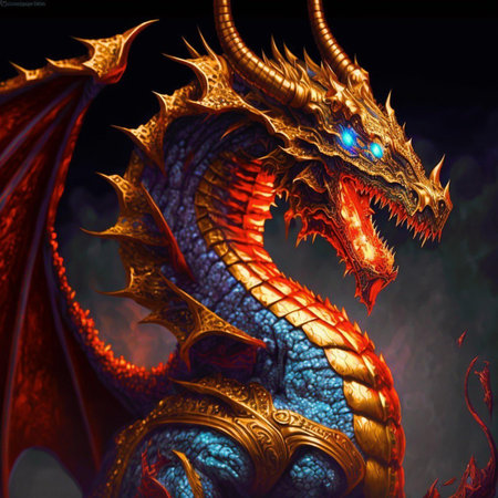 Dragon. 3D illustration. Fantasy dragon. Fantasy dragon. Dragon.の素材