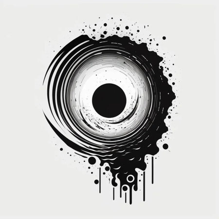 Abstract black and white grunge circle design element. Vector illustration.の写真素材