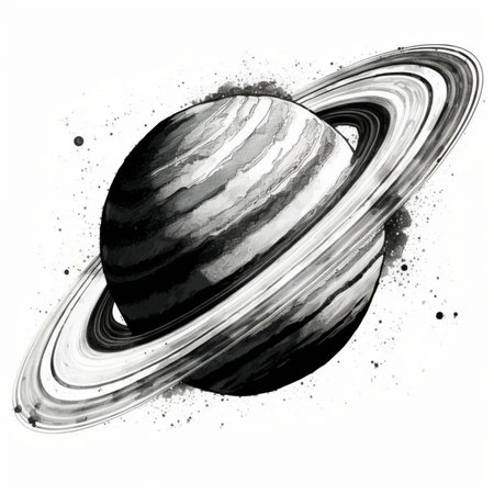 illustration of a planet on a white background with some grunge elementsの写真素材