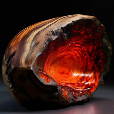 Macro shot of a piece of agate on a black backgroundの素材