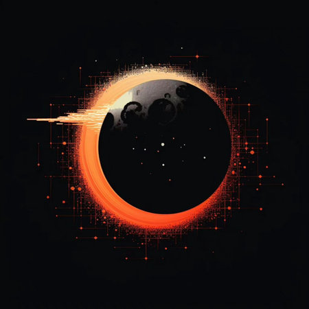 Solar eclipse. Vector illustration of the planet with the solar eclipse.