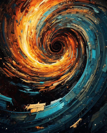 abstract galaxy, computer generated illustration, fractal art for background