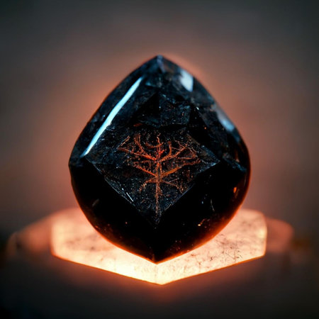 Macro shot of a crystal in a candlelight. Selective focus.の素材
