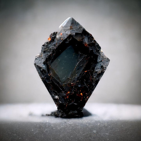 Tourmaline gemstone on a black background. Macro shooting.の写真素材