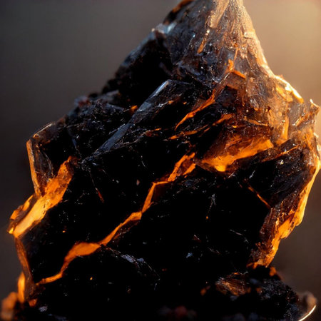 Macro photo of a piece of crystal on a dark background.