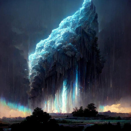 Dangerous eruption in the cave of St. John the Baptistの素材