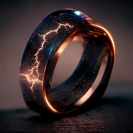 Wedding rings with lightning. Wedding rings with lightning. Wedding ringsの写真素材
