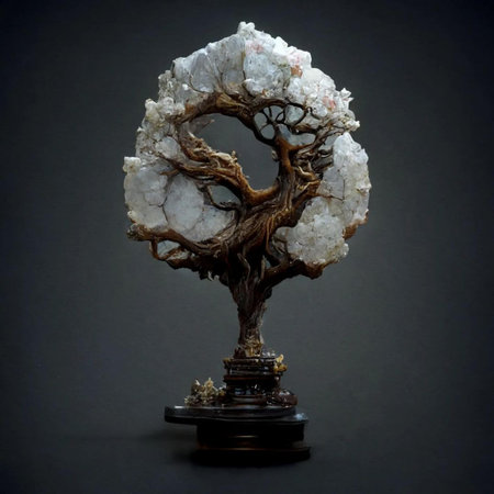 bonsai on a black background, photo as a background, digital imageの素材