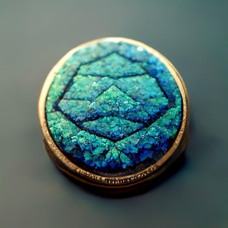 Turquoise pendant on a dark background. Macro shooting.の写真素材