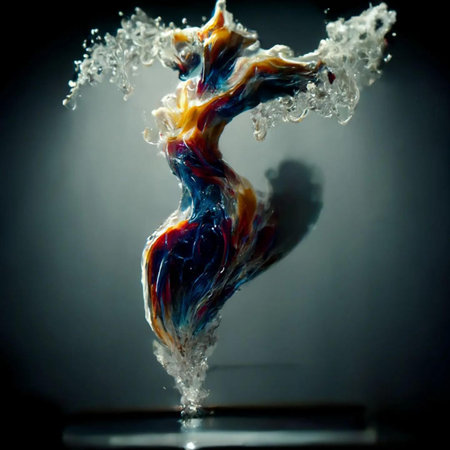 splash of water on a black background. creative photo. macroの写真素材