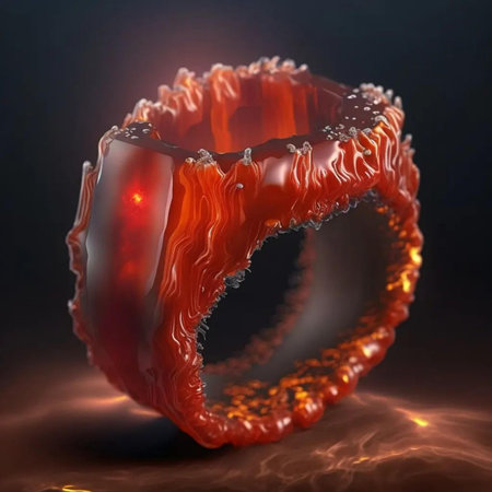 3d rendering of a blood cell in the form of a ringの素材