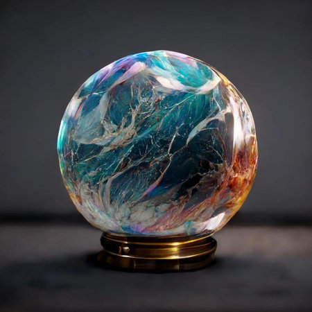 crystal ball on a dark background. crystal ball on a dark backgroundの写真素材