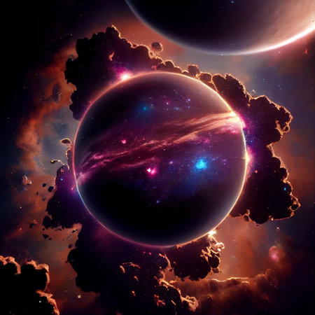 Planets and galaxy, science fiction wallpaper. Beauty of deep space. Billions of galaxies in the universe Cosmic art backgroundの写真素材