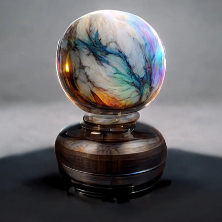crystal ball on a black background, reflection in the glass,の写真素材
