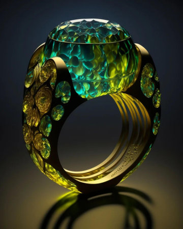 Jewelry ring on a dark background. Jewelry concept.の素材
