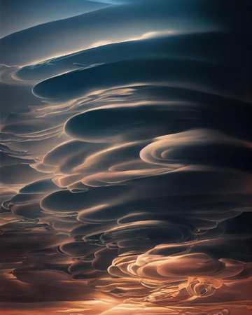 abstract background with reflection of the sky and clouds in the waterの写真素材