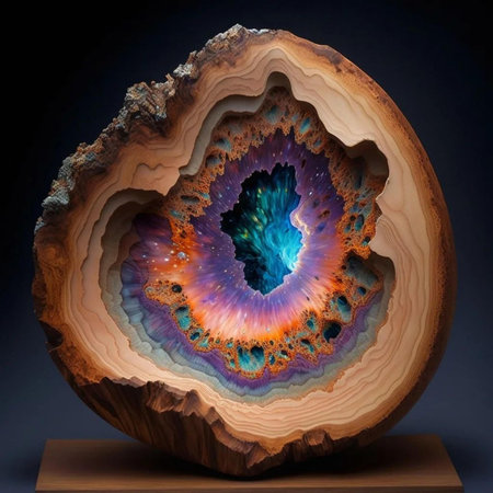 Beautiful agate on dark background. 3d rendering. Computer digital drawing.の写真素材