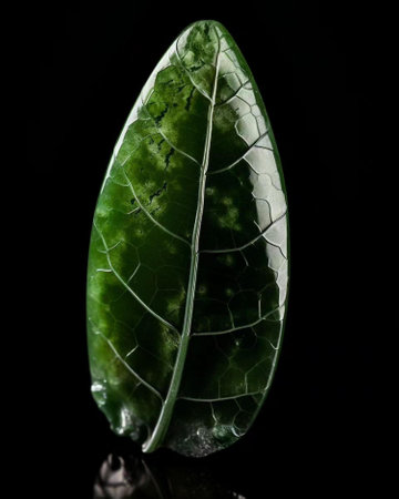 Leaf of a plant on a black background. Close-up.の素材