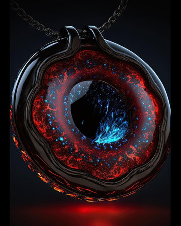 3d render of eye in red and black colors, abstract backgroundの素材
