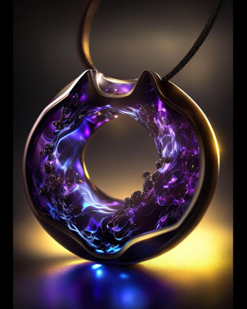 Necklace on a dark background. 3d rendering. Computer digital drawing.の素材