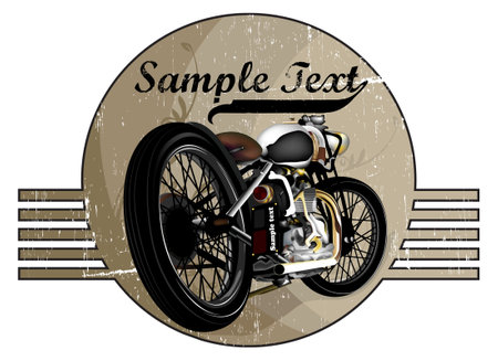 Custom motorcycle vector with background and text elementsのイラスト素材