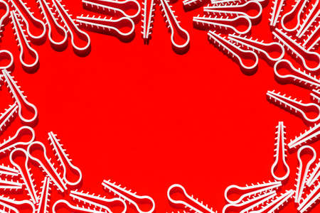 red background with white details, Texture. scarlet surface, area, side.