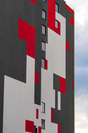 modern apartment building. facade of a modern building. family home. complex of residential buildings.の写真素材