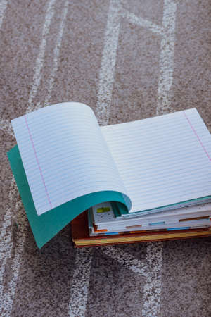 , notebooks, books close-up. supplies and objects for study. Concept school days, pupil, learner, scholar. student accessoriesの写真素材