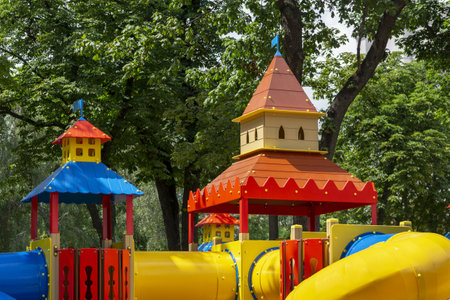 Colorful playground.on ground, court, pleasure ground.