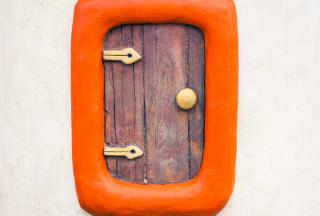 Fantastic door on a light background. toy door.の写真素材
