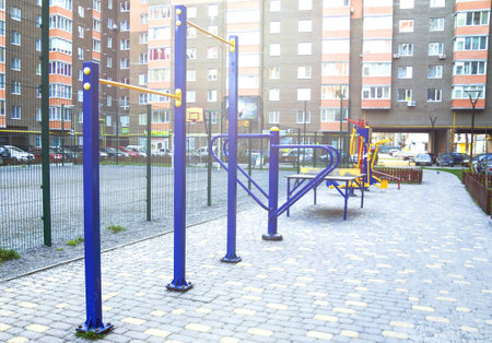 training apparatus.Equipment for free street fitness. Sport, fitness, street workout concept.Sports...