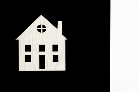 House. building, edifice, construction, fabric. The symbol of the home. Construction of building. Concept Construction of housing.の写真素材