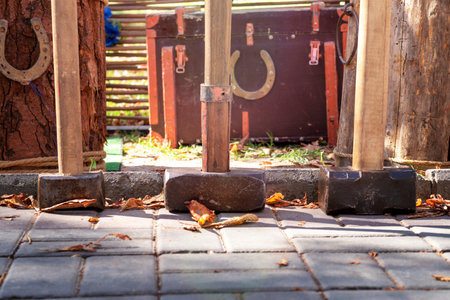 hammers Objects for work the smith. Concept hard work. Hand Made.