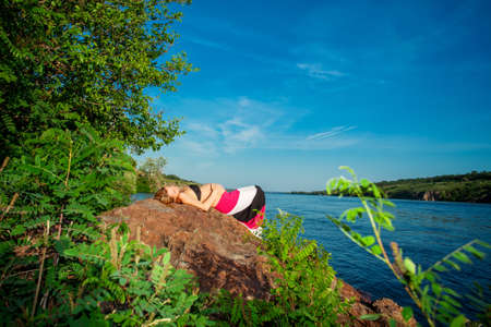  Beautiful pregnant woman outdoorsの写真素材