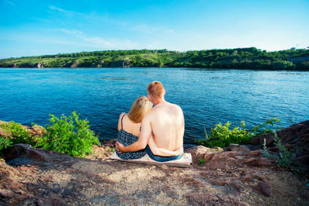 Beautiful pregnant woman outdoorsの写真素材