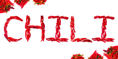 Chili pepper isolated on white の写真素材