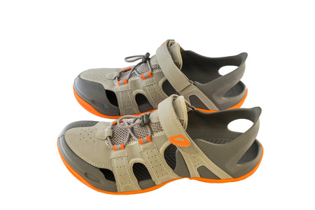 Pair Of Sport Sandals Over White Background