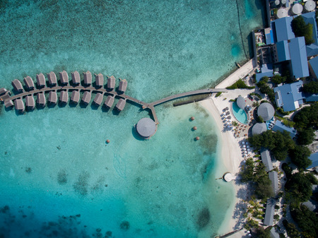 Small tropical island. View from drone. Maldives,Indian oceanの写真素材