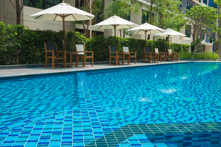 swimming pool in beautiful parkのeditorial素材