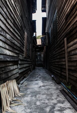 The roof has a shape that is similar to the cross in thailandの写真素材