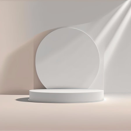 Abstract scene podium mockup. Award ceremony concept. 3d renderの素材