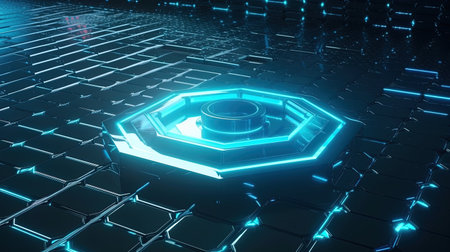3d rendering of abstract digital technology background. High-tech circuit boardの素材