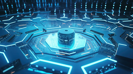 3D rendering of data storage and hosting concept in cyberspaceの素材