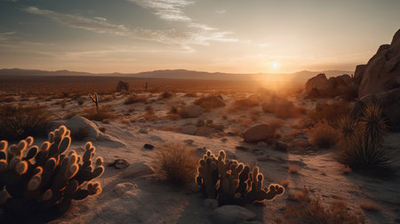 Sunset in Joshua Tree National Park, California, United States.の素材
