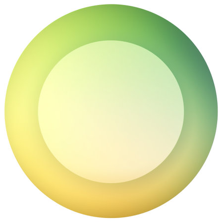 Green and yellow abstract round button on white background. Vector illustration.の素材