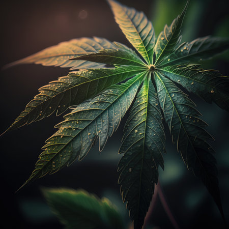 cannabis leafjuana plantjuana leaves close-upの素材